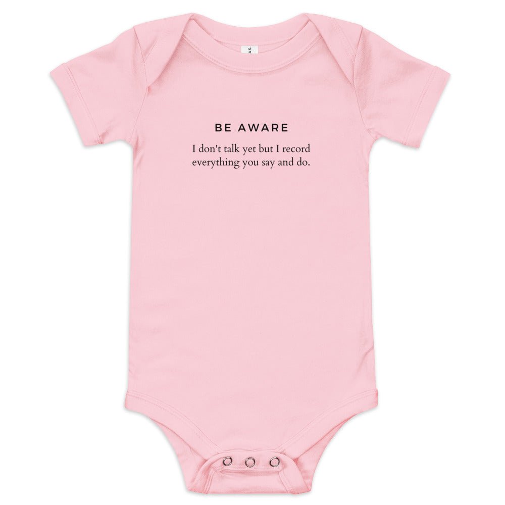 Don't talk but record everything - Baby Bodysuit - lilaloop - Baby Bodysuit