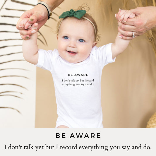 Don't talk but record everything - Baby Bodysuit - lilaloop - Baby Bodysuit